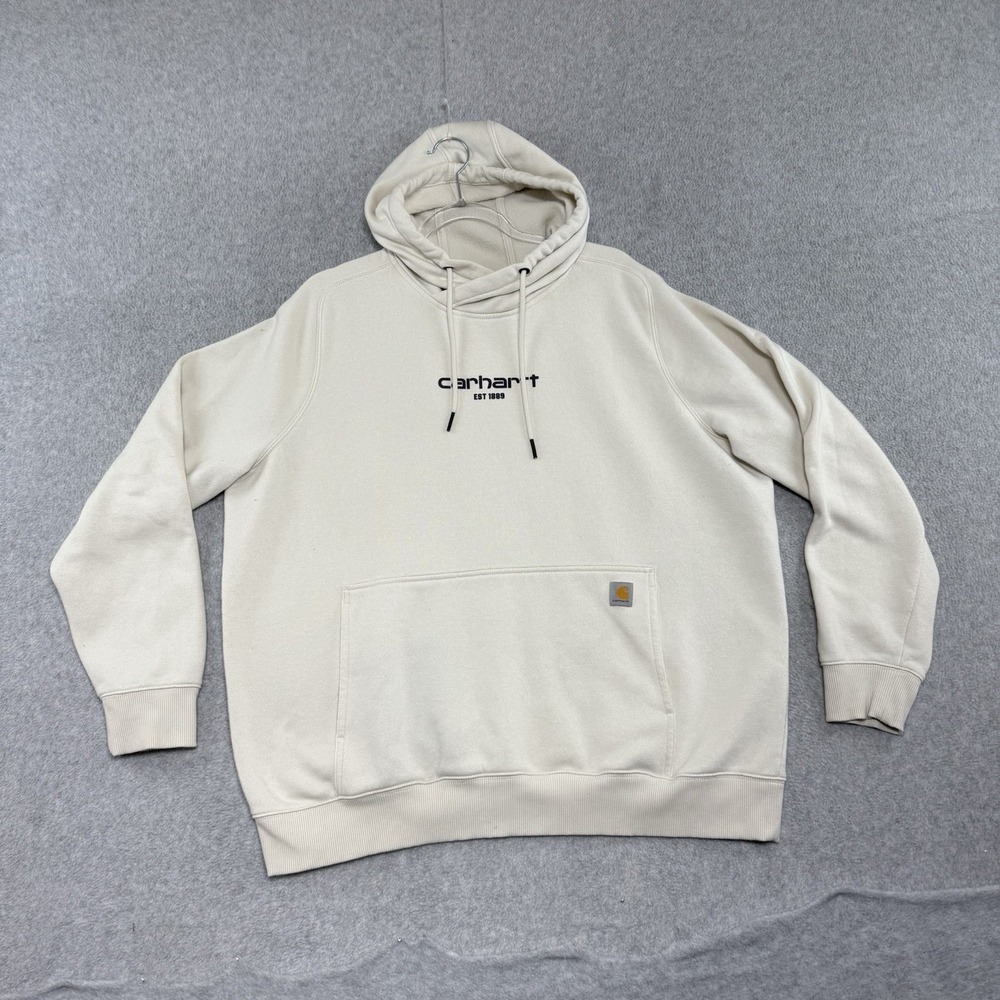 Carhartt Force Women's XXL Relaxed Fit Hoodie Pullover Cream Beige Workwear 2XL